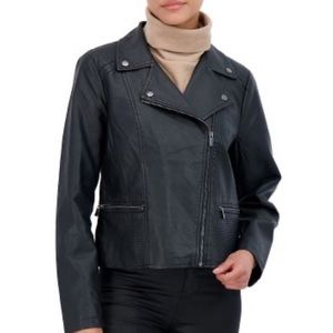 SEBBY COLLECTION Faux Leather Biker Jacket